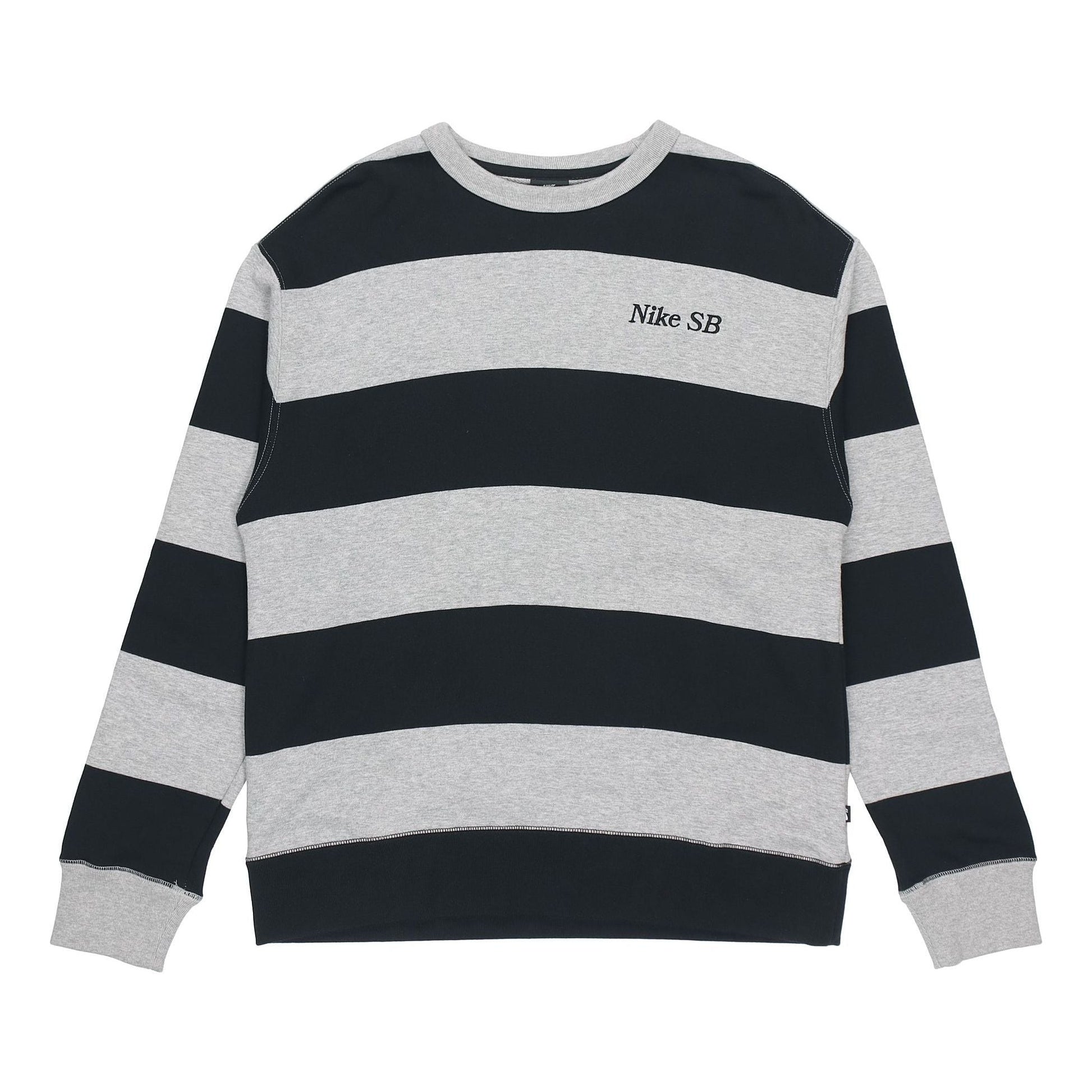 Nike MENS SB Skateboard Striped Skate Sports Crew-neck Grey Gray CV4310-063