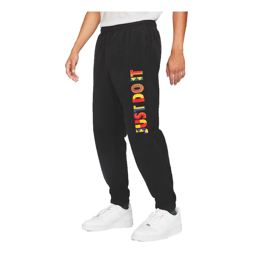 Nike Multi-Color Embroidered Logo Running Sports Pants Black CW1677-010