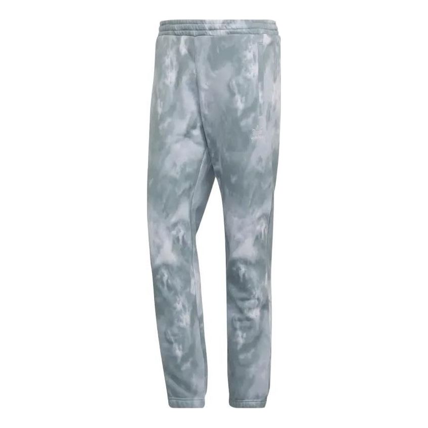 Men's adidas originals Casual Tie Dye Printing Sports Pants/Trousers/Joggers Gray HE9439