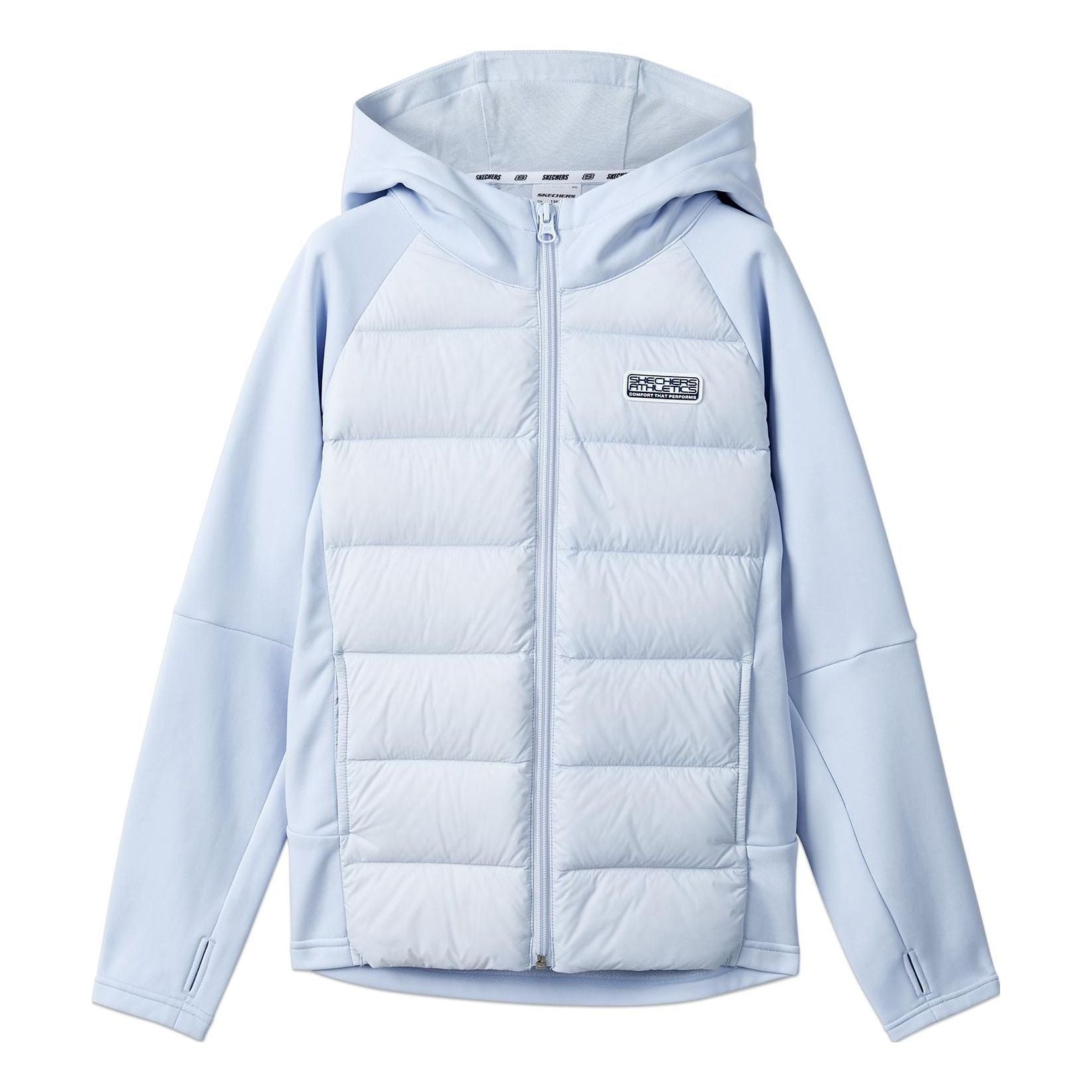 (GS) Skechers Hooded Woven Down Jacket 'Teal' P423K018-0356