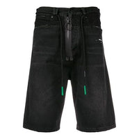 Men's Off-White Zipper Ordinary Version Black Shorts OMYC002R198120321088