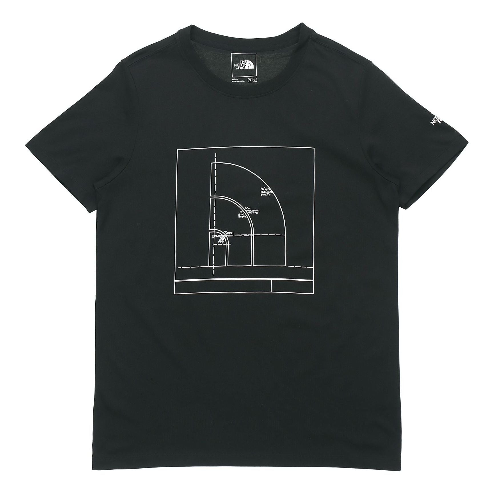 Men's THE NORTH FACE SS20 Geometry Pattern Logo Quick Dry Short Sleeve Black 4998-JK3