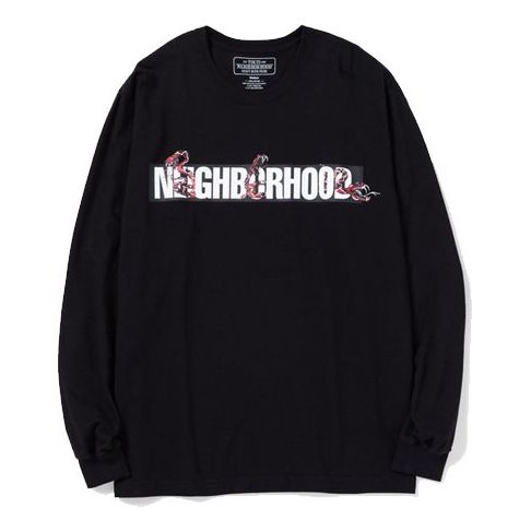 NEIGHBORHOOD Unisex SS20 Rattlesnake-1 Logo Printing Sweateshirt Black 201PCNH-LT09