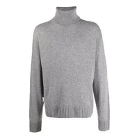 Off-White ribbed High Collar Pullover Ordinary Version Unisex Gray OMHF027F21KNI0010606