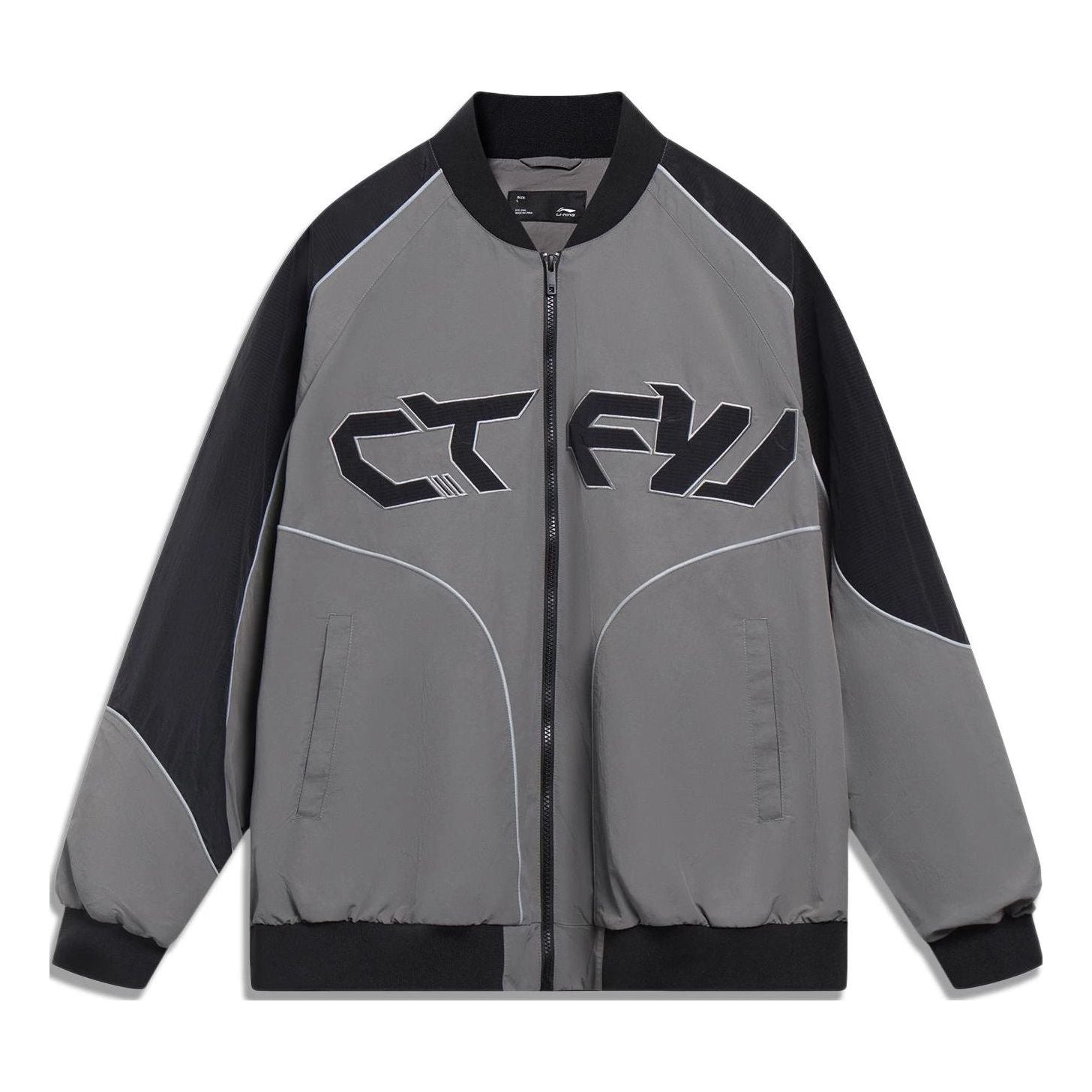 Li-Ning Counterflow Graphic Baseball Jacket 'Black Grey' AJDT505-2