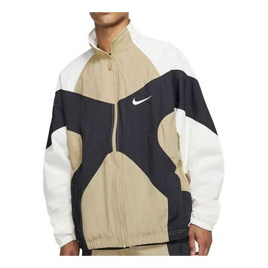Nike Athleisure Casual Sports Retro Splicing Jacket Khaki BV5211-783