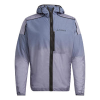 adidas Terrex Agravic Windweave Trail Running Windbreaker 'Purple Black Grey' HT9391