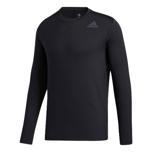 adidas Sha Gold Crew Sports Training Breathable Stripe Round Neck Pullover Black FS4257
