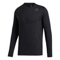 adidas Sha Gold Crew Sports Training Breathable Stripe Round Neck Pullover Black FS4257