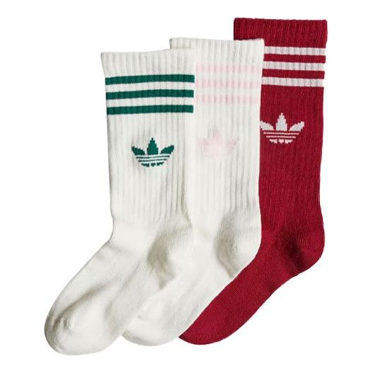 (GS) adidas originals Crew Socks 3 Pairs 'Multi' II3361