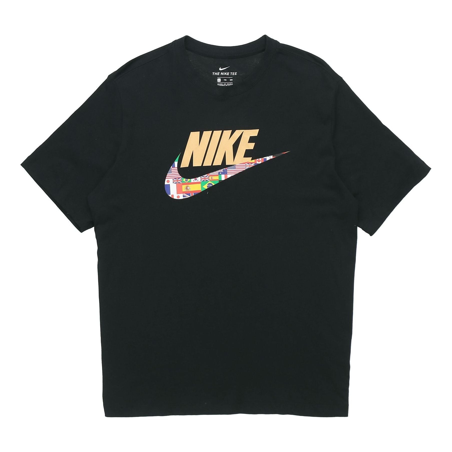 Nike Sportswear Classic National Flag Logo Printing Short Sleeve Black CT6551-010