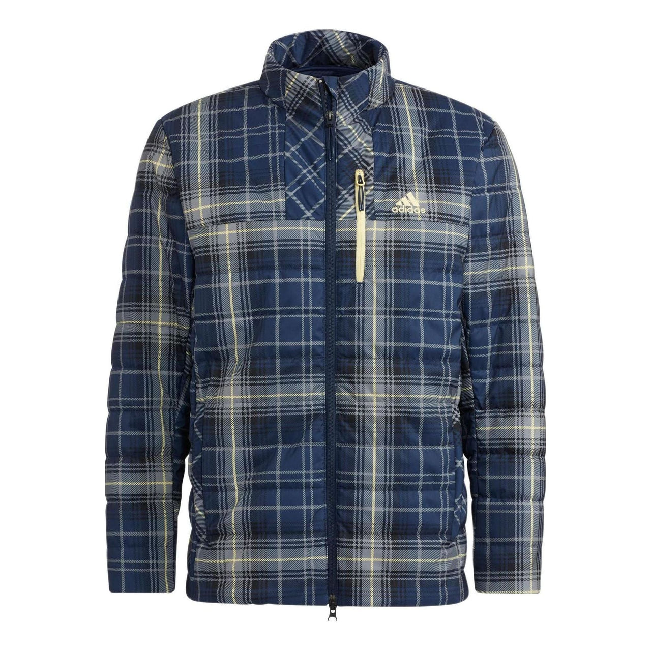 adidas Tartan Check Warm Padded Long Sleeve Full Zip Jacket Asia Sizing 'Teal' HG8217