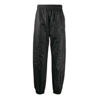 Men's Off-White SS21 Elastic Waistband Solid Color Sports Pants/Trousers/Joggers Loose Fit Black OMCA096E19E140021000