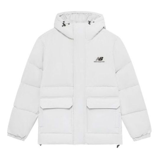 New Balance Logo Puffer Down Jacket Asia Sizing 'White' AMJ23340-GYM