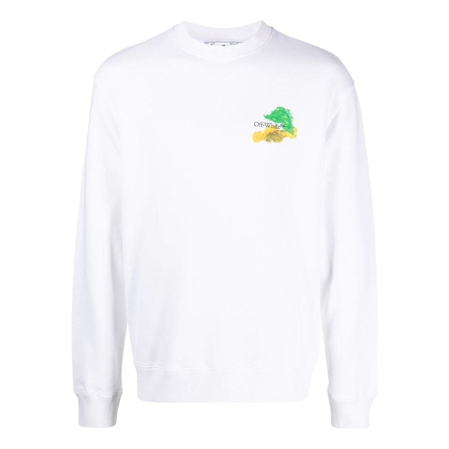 Off-White Brush Arrow Slim Crew Neck Sweatshirt 'White' OMBA057S23FLE0010184