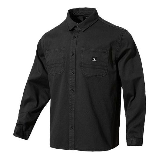 Converse Twill Long Sleeve Button Down Asia Sizing 'Black' 10022012-A02