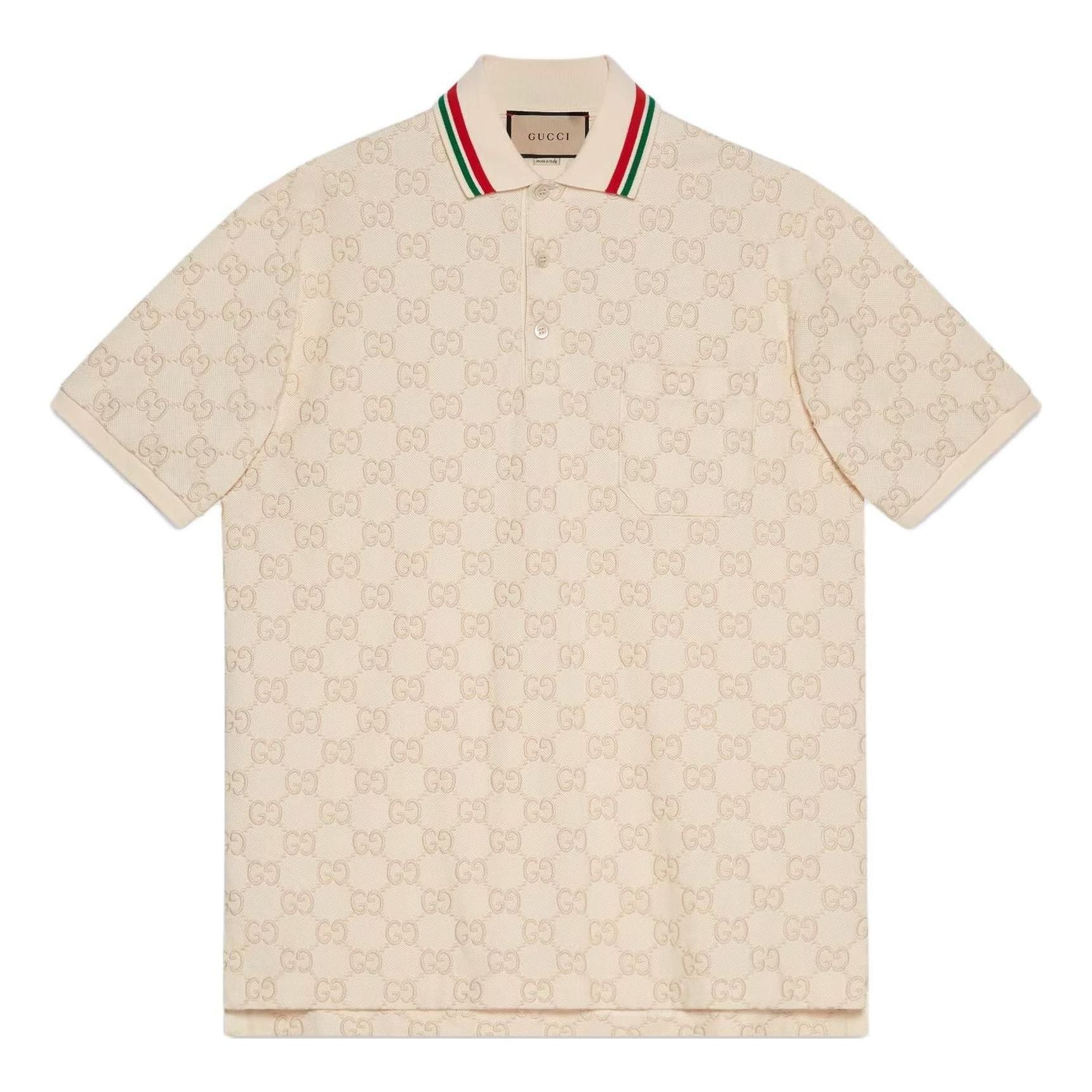 Gucci Cotton Piquet Polo With GG 'Ivory' 753572-XJFUG-9037