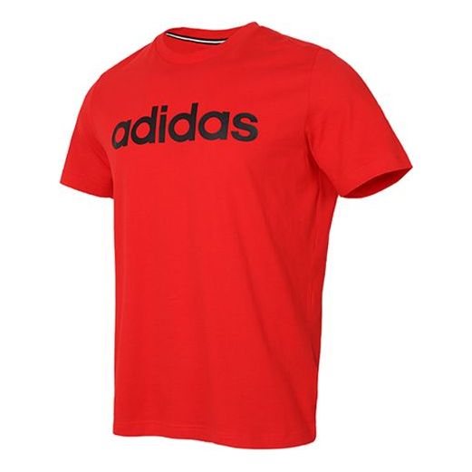 adidas M Ce Logo T1 Logo Printing Sports Round Neck Short Sleeve Red GP4888