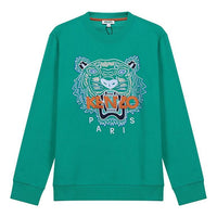 Men's KENZO SS21 Tiger Sweatshirt Classic Pattern Embroidered Long Sleeves Green FA55SW0014XA-58