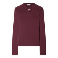 (WMNS) Off-White Off Logo-Print Fitted Top 'Burgundy' OWAD136F23JER0012801