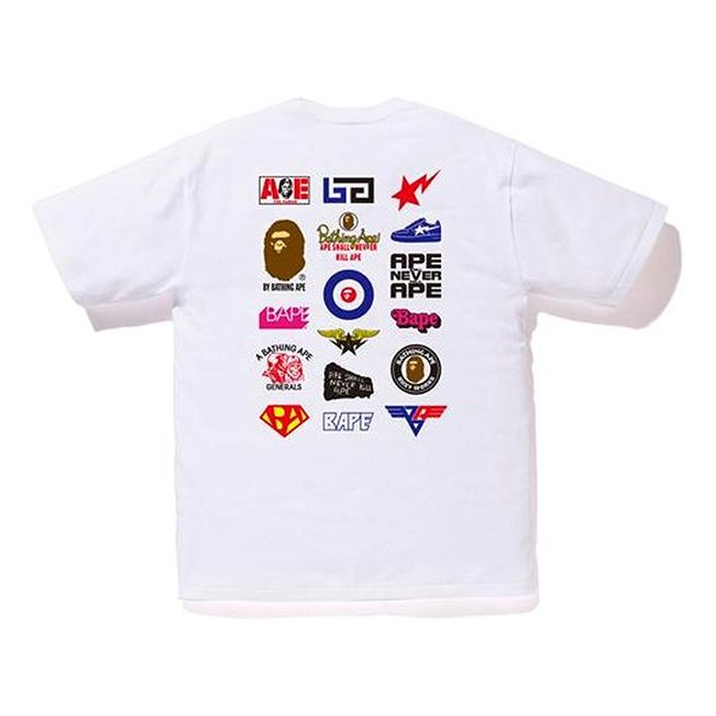 A Bathing Ape Multi Logo Tee 'White' BAPE-SS18-097