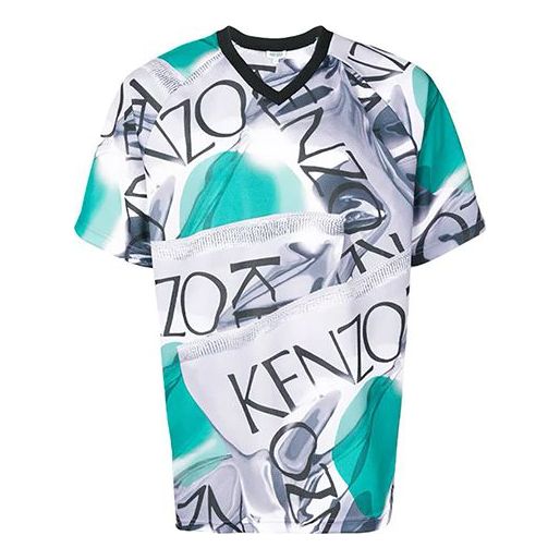 Men's KENZO SS21 Loose Sports Short Sleeve Colorblock F955TS2054CM-95