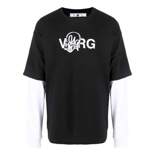 Off-White x Katsu Crossover SS21 Alphabet Printing Long Sleeves Ordinary Version Black OMAB022S21JER0061001