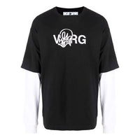 Off-White x Katsu Crossover SS21 Alphabet Printing Long Sleeves Ordinary Version Black OMAB022S21JER0061001