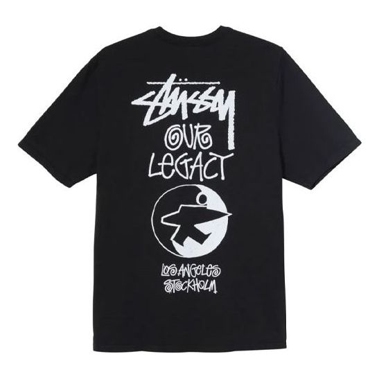 Stussy x Our Legacy Crossover Printing Alphabet Short Sleeve Unisex Black STUSSY-SS21-471