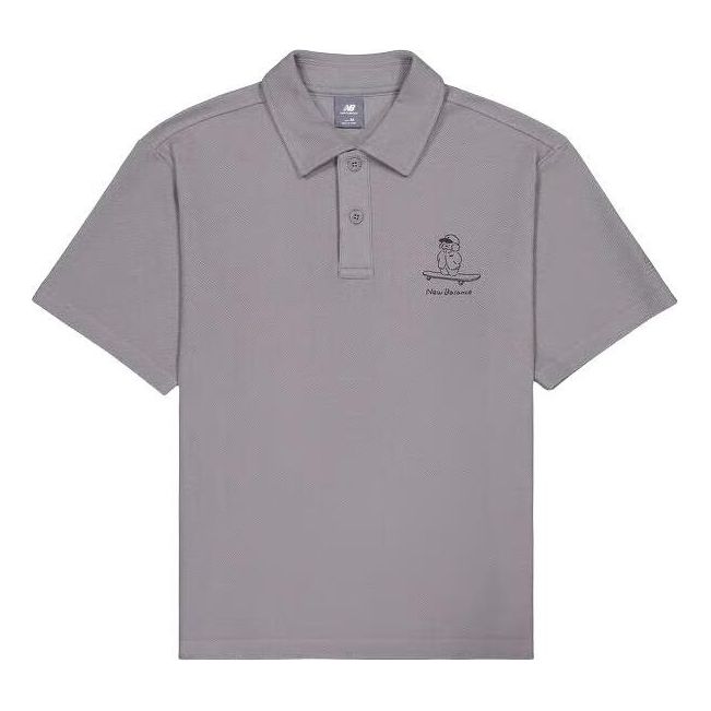 New Balance Skateboard Graphic Polo Shirt Asia Sizing 'Grey' NFE27011-GR