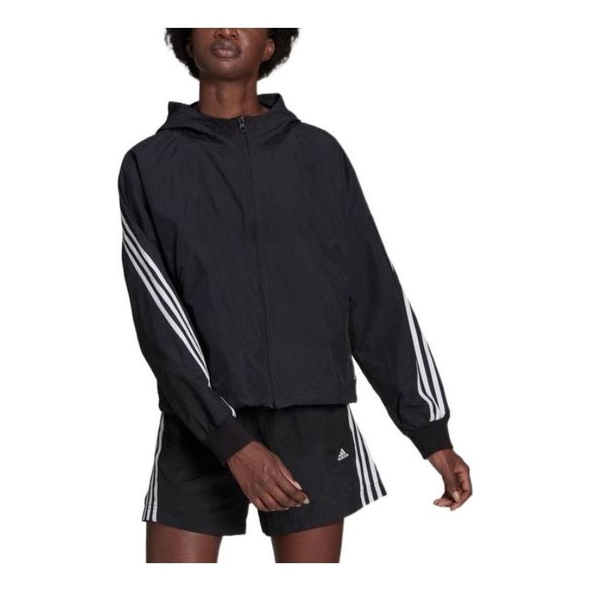 (WMNS) adidas Sportswear Future Icons Woven Windbreaker Asia Sizing 'Black' HA8435