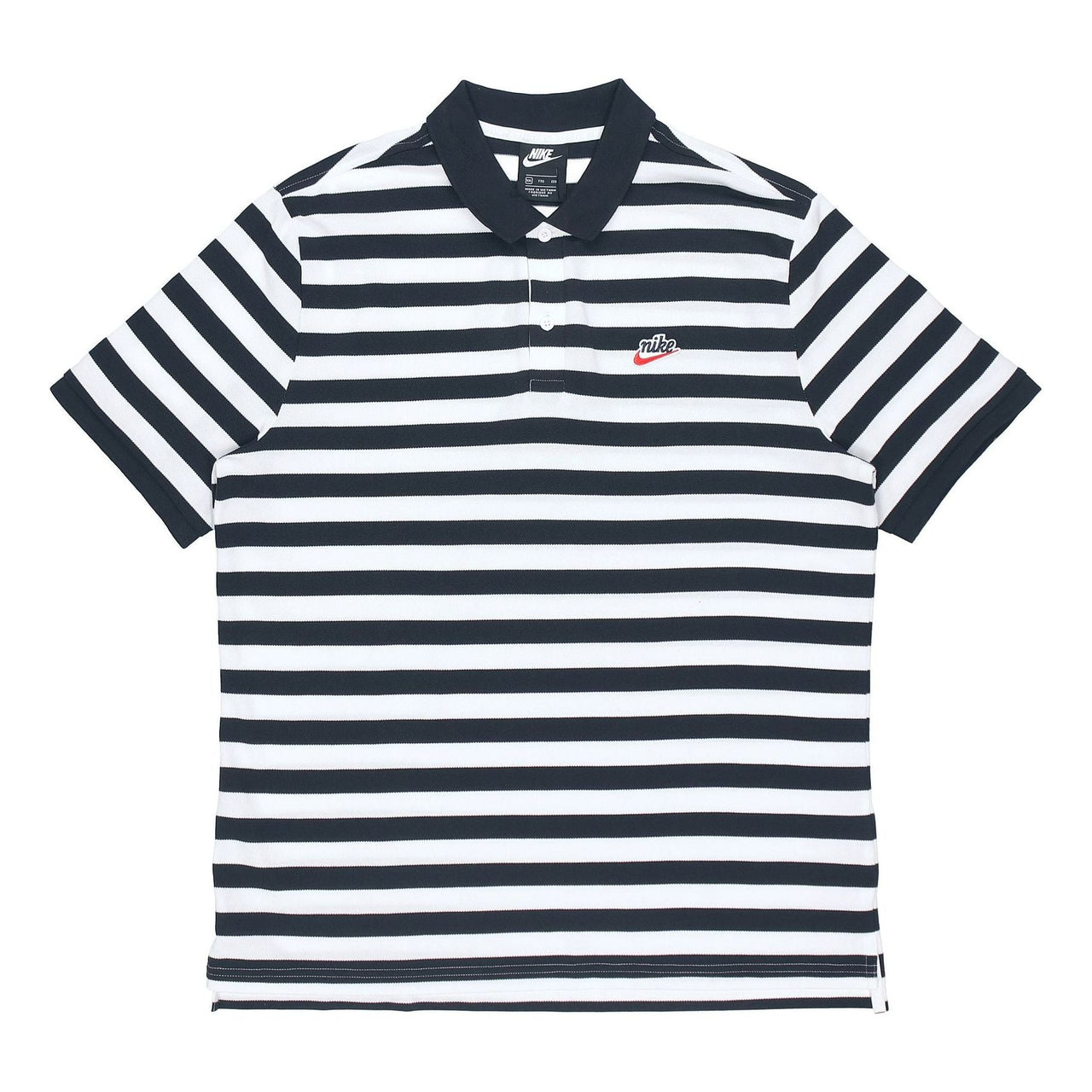 Men's Nike Stripe Short Sleeve polo Black Polo Shirt BQ9075-010