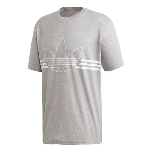 adidas originals Logo Loose Round Neck Short Sleeve Gray ED4699