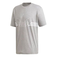adidas originals Logo Loose Round Neck Short Sleeve Gray ED4699