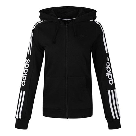 (WMNS) adidas neo CE 3S ZP HDY Zipper Jacket Black EI4716