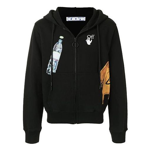 Men's Off-White Printing Zipper Black OMBE001F20FLE0041010