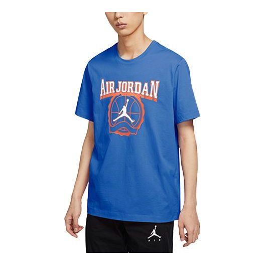 Air Jordan Burst Crack Basketball Sports Round Neck Short Sleeve T-Shirt Men's Blue CV3419-403