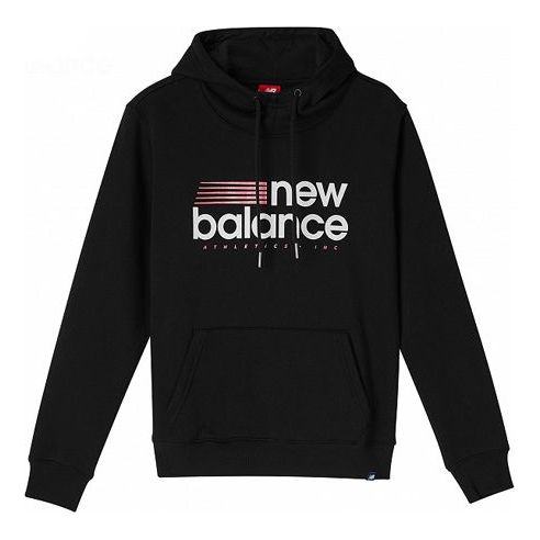 (WMNS) New Balance Knit hooded Casual Pullover Hoodie Black AWT93578-BK
