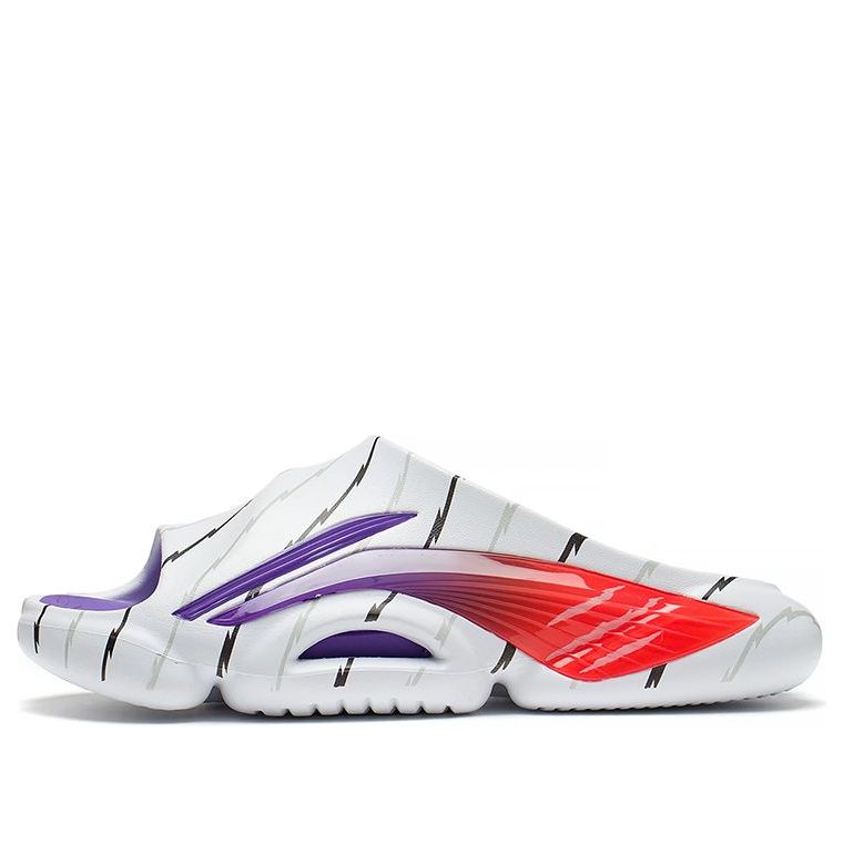 Li-Ning 8 PE Courtside Slides 'White Red' ABTS009-5