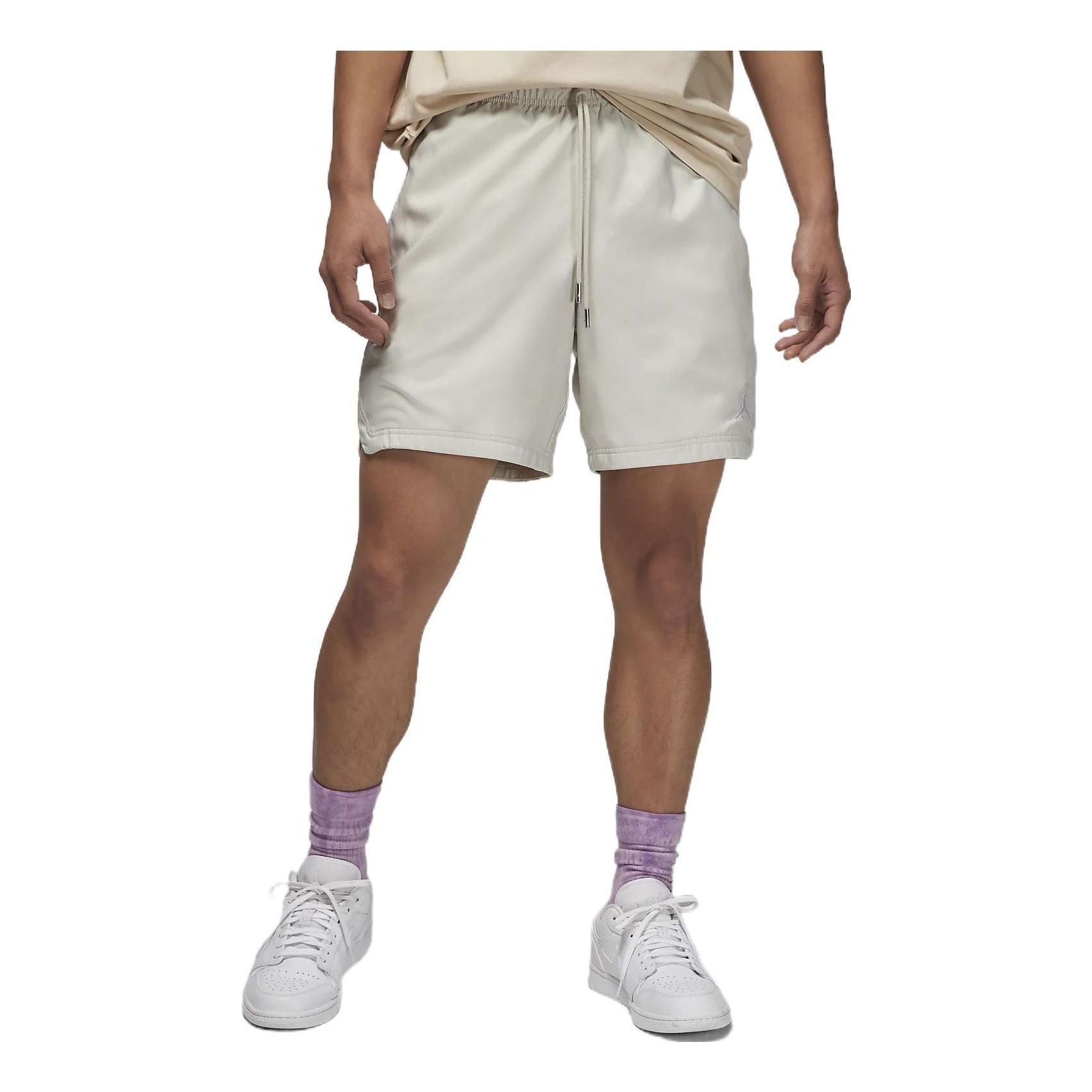 Men's Air Jordan Logo Printing Lacing White Straight Shorts DM1373-104