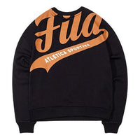 (WMNS) Fila Back Logo Printing Sports Round Neck Hoodie Black T11W035204F-BK