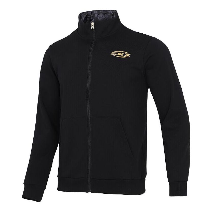 Skechers x SKX Logo Printed Casual Jacket 'Black Yellow' P122M010-0018