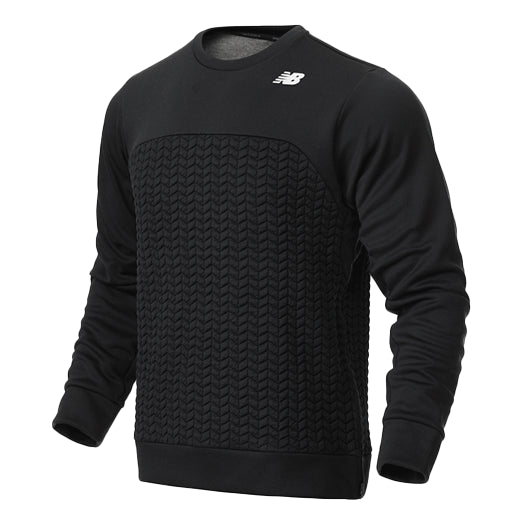 New Balance Men's New Balance Logo Printing Round Neck Pullover Long Sleeves Black MT13155-BK