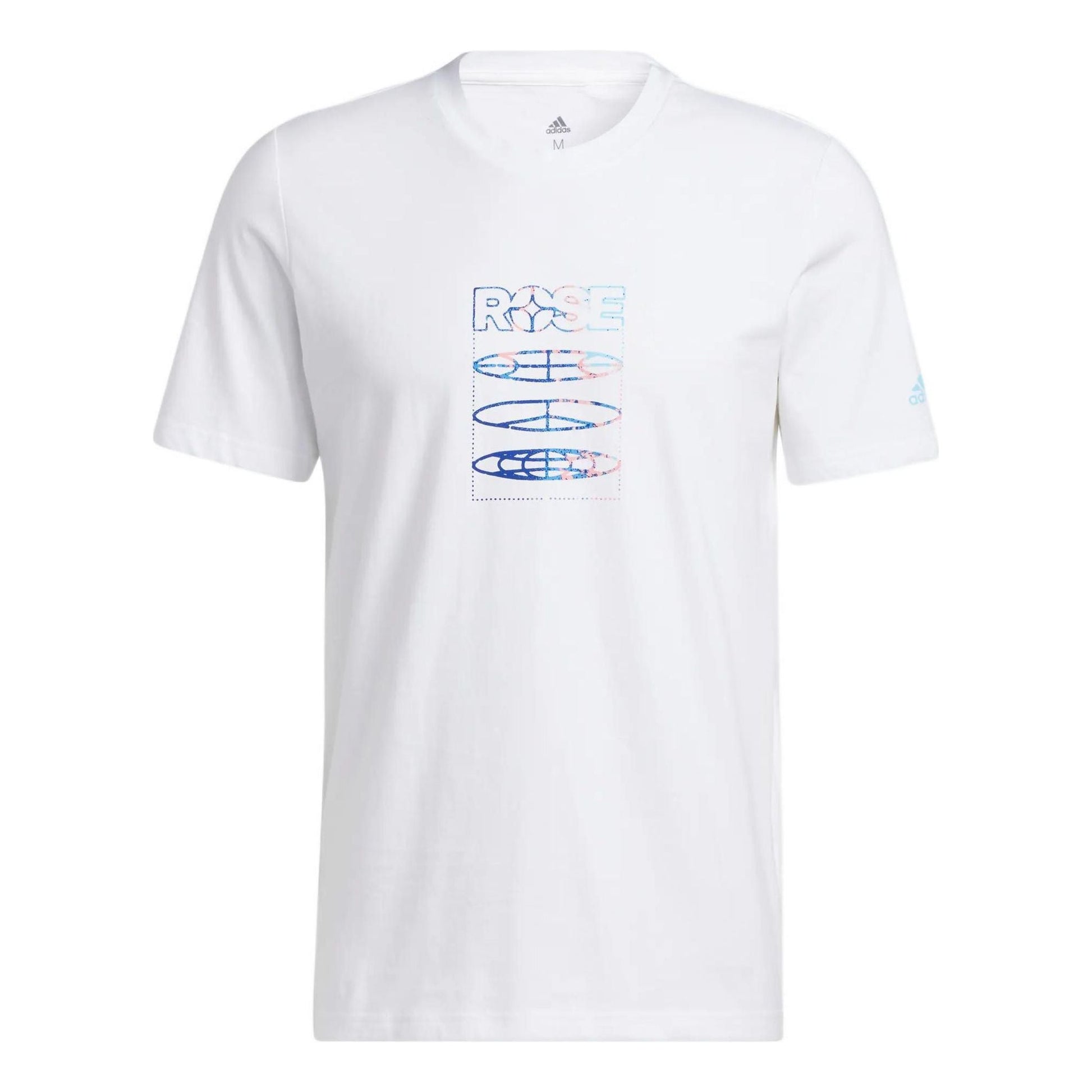 Men's adidas Rose Tee Back Logo Printing Round Neck Pullover Short Sleeve White T-Shirt HH8944