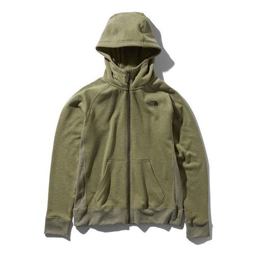 Men's THE NORTH FACE Color Heathered Fleece Wool Zipper Hooded Jacket Japanese version Khaki NL71975-NT