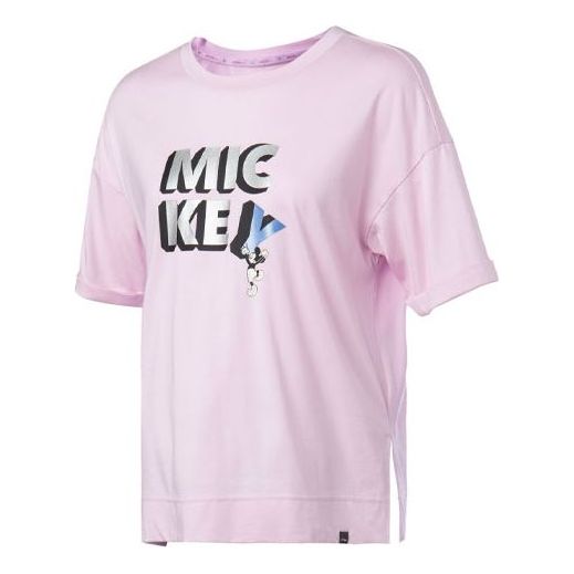 (WMNS) Li-Ning x Disney Crossover Alphabet Printing Tee 'Purple Silver' ATSQ104-2
