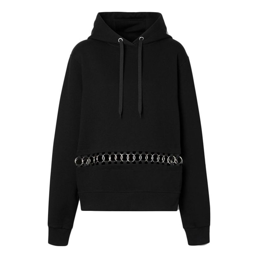 (WMNS) Burberry Metallic Adornment Hoodie Black 80206261