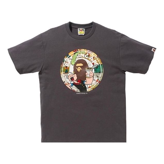 BAPE x Popepe Comic Bws Tee Short-sleeved Unisex Grey 1E23-110-932