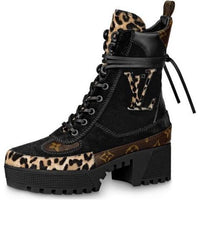 (WMNS)  LOUIS VUITTON shoes Martin boots 'Black Leopard' 1A5NNT