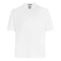 Men's LOUIS VUITTON High Collar Short Sleeve LOGO Short Sleeve White 1A40R7